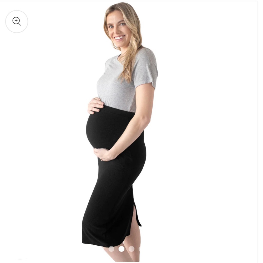 Ribbed Bamboo Maternity Midi Skirt